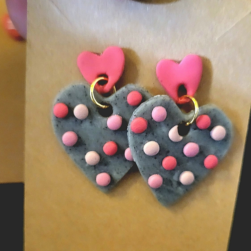 Pink Heart monochromatic Earrings